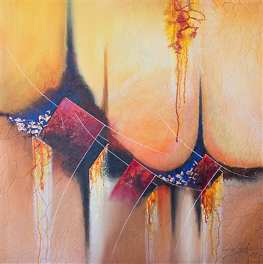 Acryl / Tusche / Sandpaste auf Leinwand 90x90cm